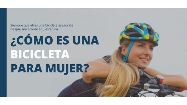 Mujer ciclista con casco