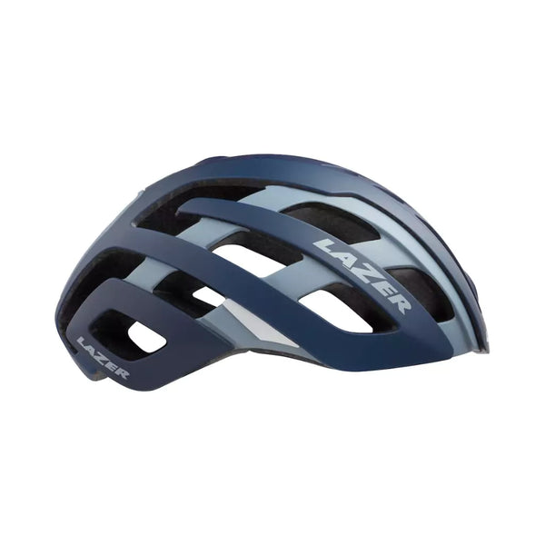 casco lazerntury mate azul gris m + led