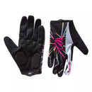 guantes enjoy dama dedo largo gel black fuxcia ciclismo
