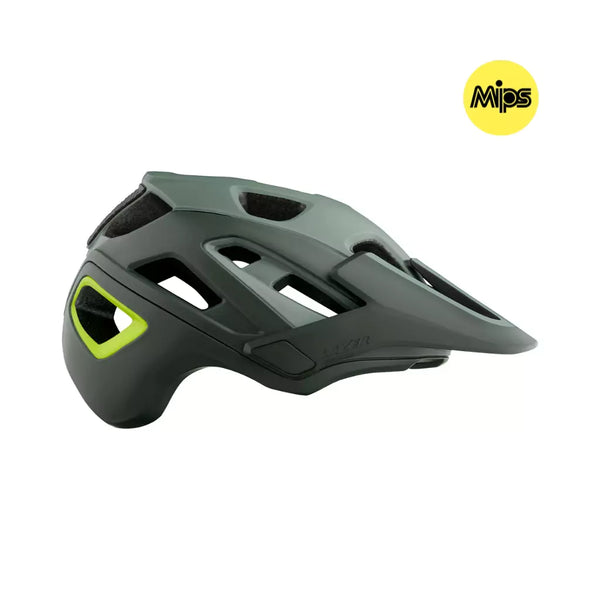 casco lazer jackal mt obscuro verde f-amarillo m +mips