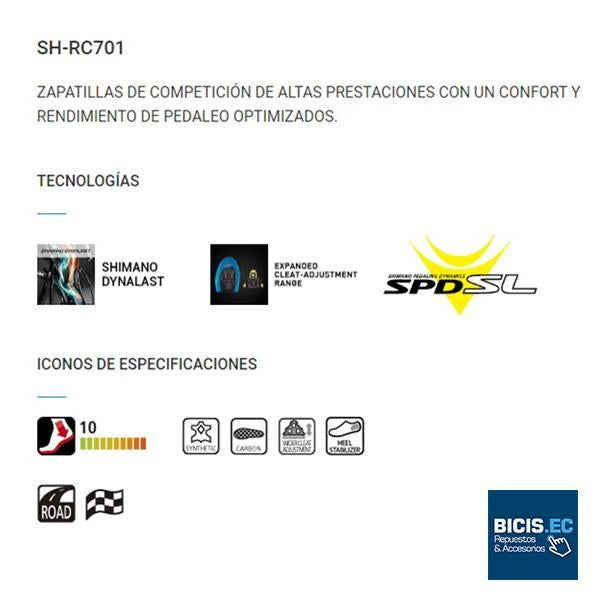 Zapatos Shimano Ruta SH-RC701